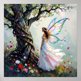 Fairytale Inspired Fairy and Whimsical Tree Poster