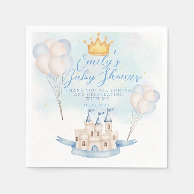 Fairytale magi Castle Krona party Baby Shower Pappersservett (Framsidan)
