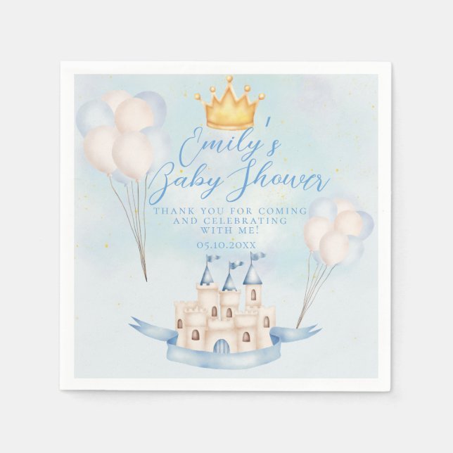 Fairytale magi Castle Krona party Baby Shower Pappersservett (Framsidan)