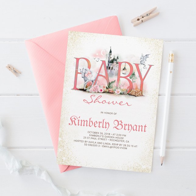 Fairytale Magic och Enchanted Story Baby Shower in Inbjudningar (Skapare uppladdad)