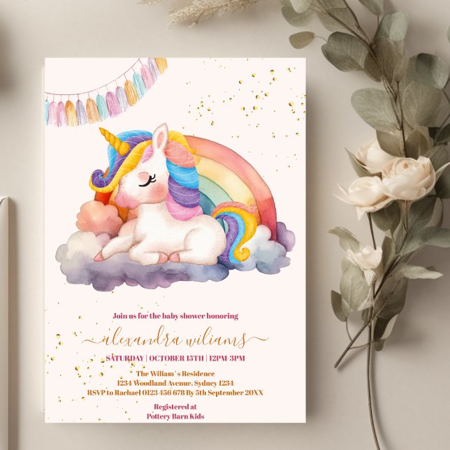 Fairytale Magic och Enchanted Story Baby Shower Inbjudningar (Skapare uppladdad)