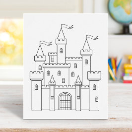Fairytale Medieval Royal Castle Coloring Page Poster