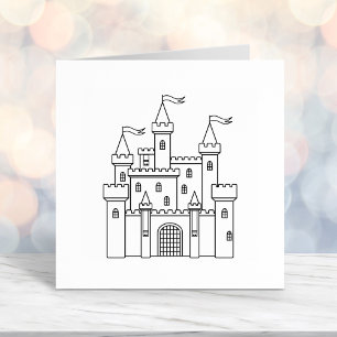 Fairytale Medieval Royal Castle Självfärgande Stämpel