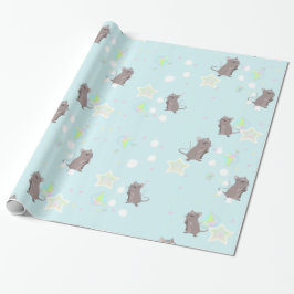 Fairytale Mice and Gems in Blue Presentpapper