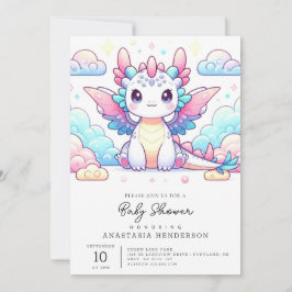 Fairytale Modern Dragon Baby Shower Inbjudningar
