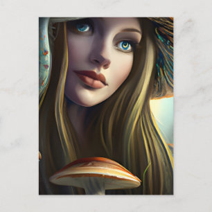 Fairytale Mushroom Fairy Vykort