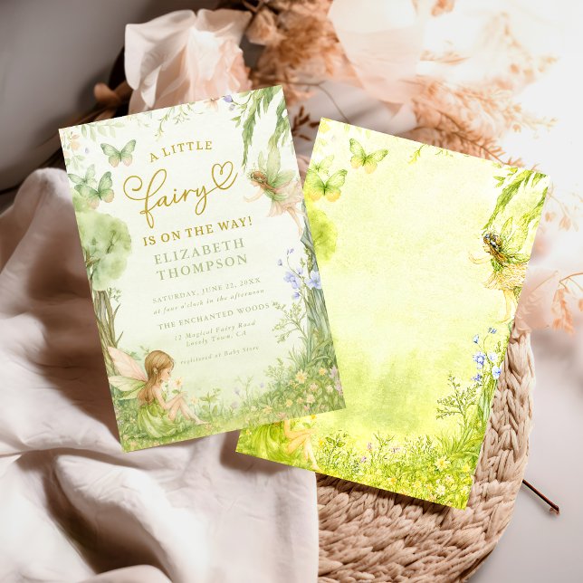 fairytale mushroom forest baby shower girl inbjudningar (Skapare uppladdad)