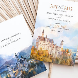 Fairytale Neuschwanstein Castle Spara datumkortet Inbjudningar