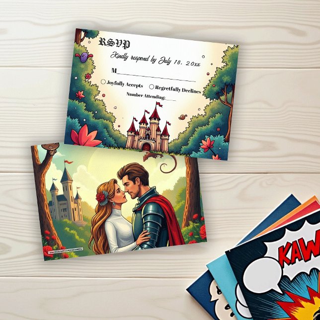 Fairytale Once Upon A Time Castle Woodland Wedding OSA Kort (Skapare uppladdad)