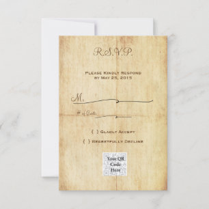 Fairytale OSA Portriat WIth QR-kod - brun text Inbjudningar