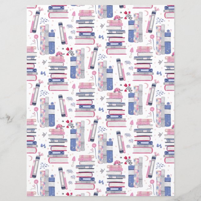 Fairytale Pile of Bokar White Scrapbook Papper (Framsida)