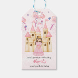 Fairytale Pink Castle Princess All Ages Birthday Presentetikett