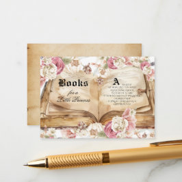 Fairytale Pink Rose Floral Royal Baby Shower Tilläggskort