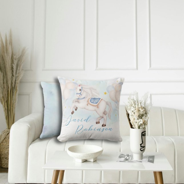 Fairytale pojke Pony Blue-ballonger stjärnor Kudde (Skapare uppladdad)