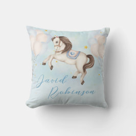 Fairytale pojke Pony Blue-ballonger stjärnor Kudde