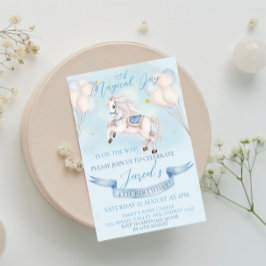 Fairytale Pony Star Balloon 1:a födelsedagspojken  Inbjudningar