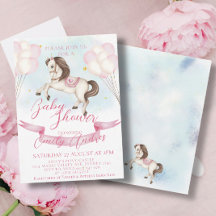Fairytale Pony Stars Rosa Balloons Baby Shower