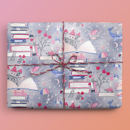 Fairytale Pop Up Bok Castle Grått Presentpapper