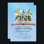 Fairytale Pop Up Bok Kids First Birthday Inbjudningar<br><div class="desc">Fira ditt barns magiska födelsedag med den här Fairytale Pop Up Bok Barns födelsedag Design. Den här designen har en sagolematisk popup-meny bok med ett slott, en riddare, en drake och en encorn mot en blå vattenfärgsbakgrund. Du kan anpassa detta ytterligare genom att klicka på knappen "PERSONALIZE". Kontakta oss på...</div>