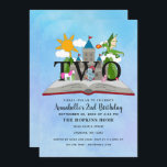 Fairytale Pop Up Bok Kids Second Birthday Inbjudningar<br><div class="desc">Fira ditt barns magiska födelsedag med den här Fairytale Pop Up Bok Barns födelsedag Design. Den här designen har en sagolematisk popup-meny bok med ett slott, en riddare, en drake och en encorn mot en blå vattenfärgsbakgrund. Du kan anpassa detta ytterligare genom att klicka på knappen "PERSONALIZE". Kontakta oss på...</div>