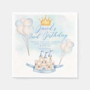 Fairytale prince Castle Krona party 3d Birthday Pappersservett