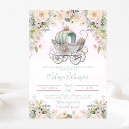 Fairytale Princess Carriage Girl Watercolor Inbjudningar
