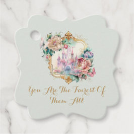 Fairytale Princess Castle Birthday Gåvor Etiketter