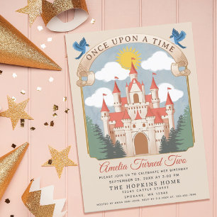 Fairytale Princess Castle Girls Birthday Inbjudningar
