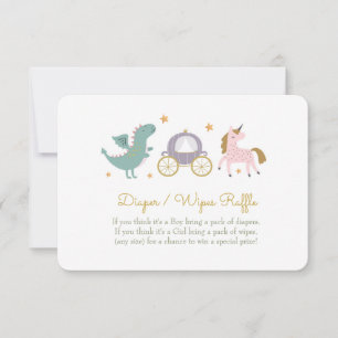Fairytale Princess Diaper/Wipes Raffle Card Inbjudningar