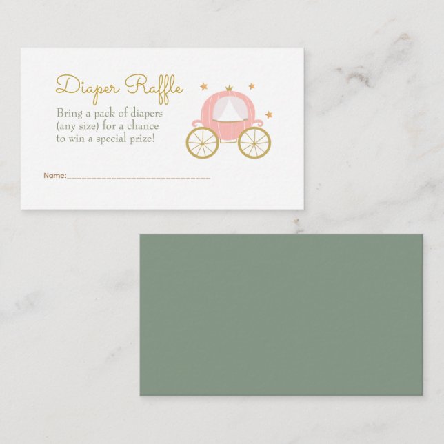 Fairytale Princess Dragon Diaper Raffle-hölje Tilläggskort (Fram/baksida)