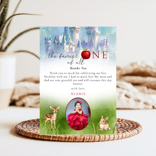 Fairytale Princess Fairest One 1st Birthday Photo Tack Kort (Skapare uppladdad)