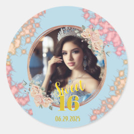 Fairytale Princess Glitter Sweet sixteen Runt Klistermärke