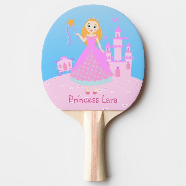 Fairytale Princess i Rosa Birthaday Party Pingisracket (Framsidan)