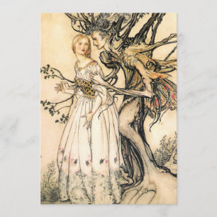 Fairytale Princess och Träd Elf-inbjudan Inbjudningar