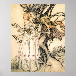 Fairytale Princess och Träd Elf Poster