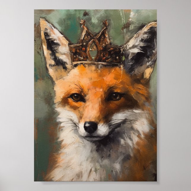 Fairytale Red Fox i Krona Poster (Framsidan)