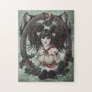 Fairytale "Red Riding Huva" Fantasy Art Puzzle Pussel