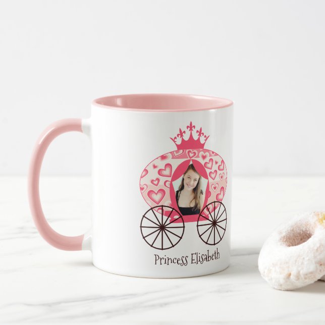 Fairytale Royal Princess Carriage Girl Birthday Mugg (Med munk)
