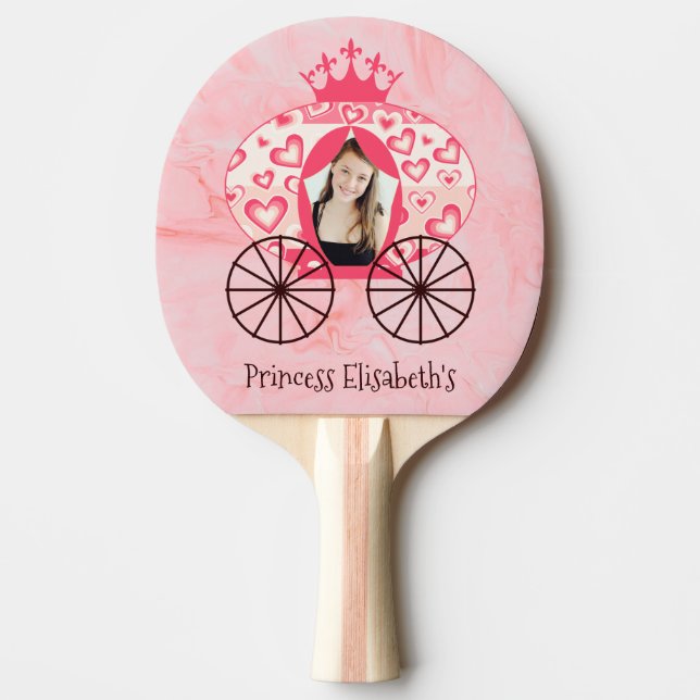 Fairytale Royal Princess Carriage Girl Birthday Pingisracket (Framsidan)