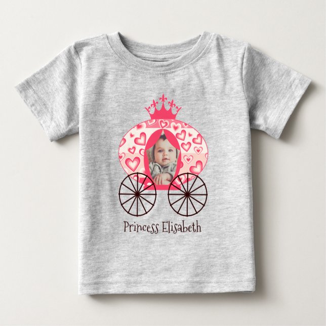 Fairytale Royal Princess Carriage Girl Birthday T Shirt (Framsida)