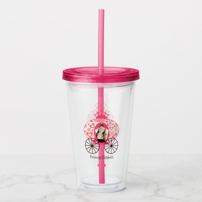 Fairytale Royal Princess Carriage Girl Birthday Take Away Mugg (Framsida)