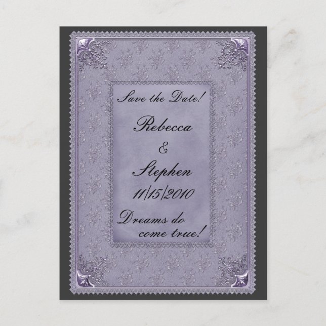 Fairytale Save the Date! Meddelande Vykort (Framsida)