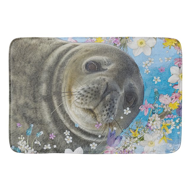 Fairytale Sealion in Ocean of Flowers Badrumsmatta (Framsidan)