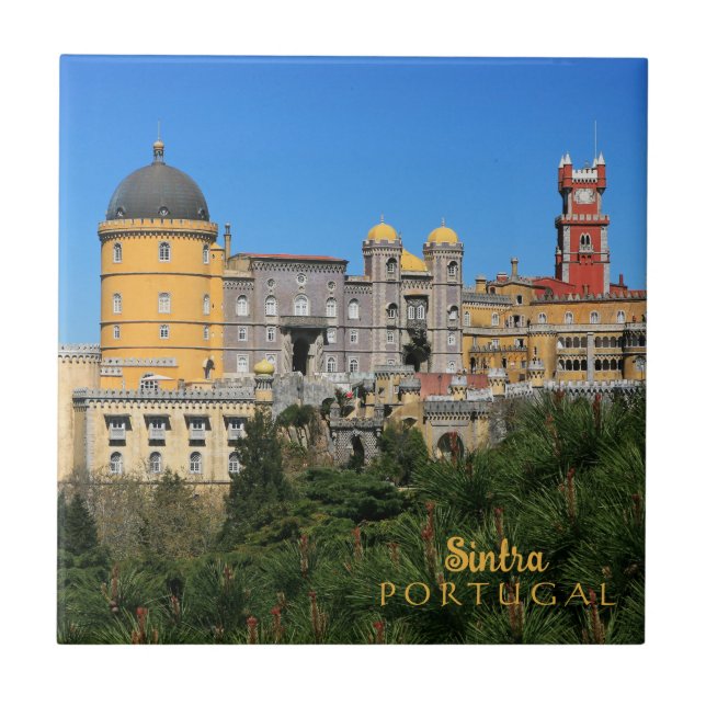Fairytale Sintra Palace-fotot, i Portugal Kakelplatta (Framsidan)