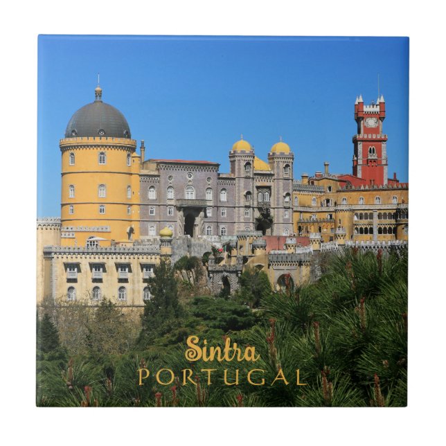 Fairytale Sintra Palace-fotot, i Portugal Kakelplatta (Framsidan)