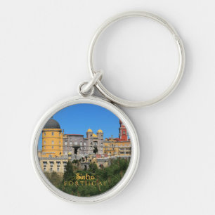 Fairytale Sintra Palace-fotot, i Portugal Rund Silverfärgad Nyckelring