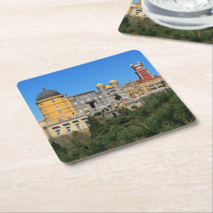 Fairytale Sintra Palace-fotot, i Portugal Underlägg Papper Kvadrat