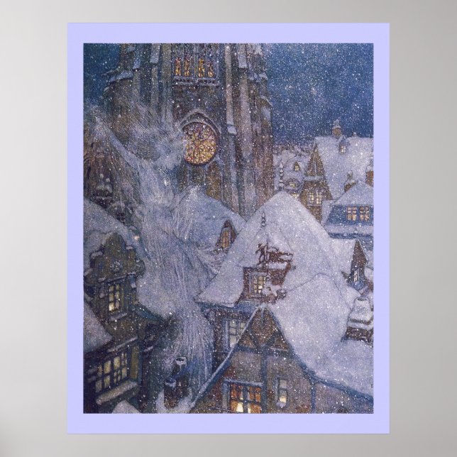 Fairytale Snö Queen by Edmund Dulac Print Poster (Framsidan)