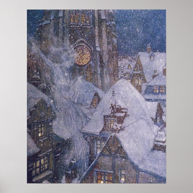 Fairytale Snow Queen by Edmund Dulac Print Poster (Framsidan)