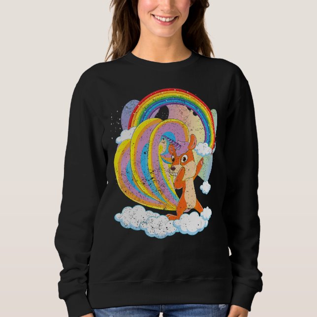 Fairytale Squirrelcorn Rainbow Cute Animal Squirre T Shirt (Framsida)